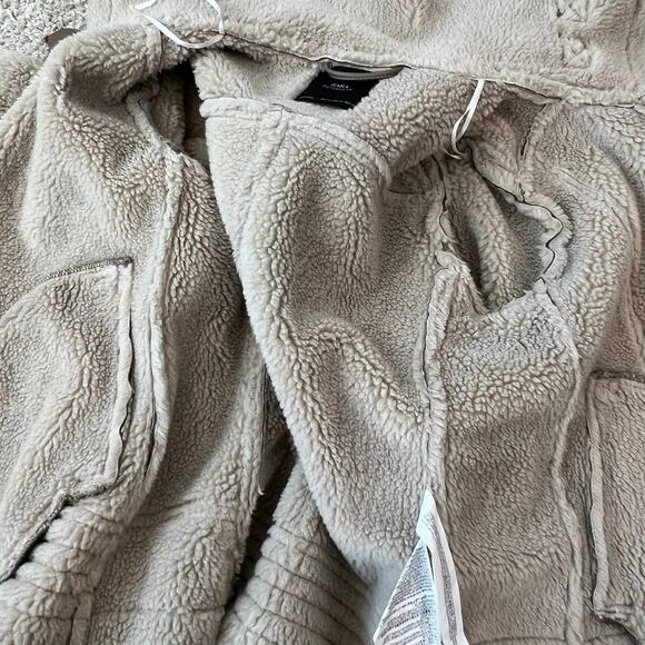 Zara Neutral Moto Jacket size XS Shearling - Picture 10 of 12